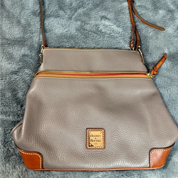 Dooney & Bourke Gray and Brown Crossbody Bag - Picture 2 of 9